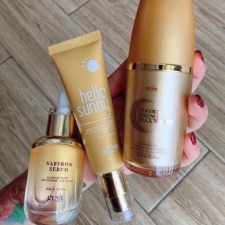 Combo Kem face sữa chua + serum safron và sữa chống nắng genie