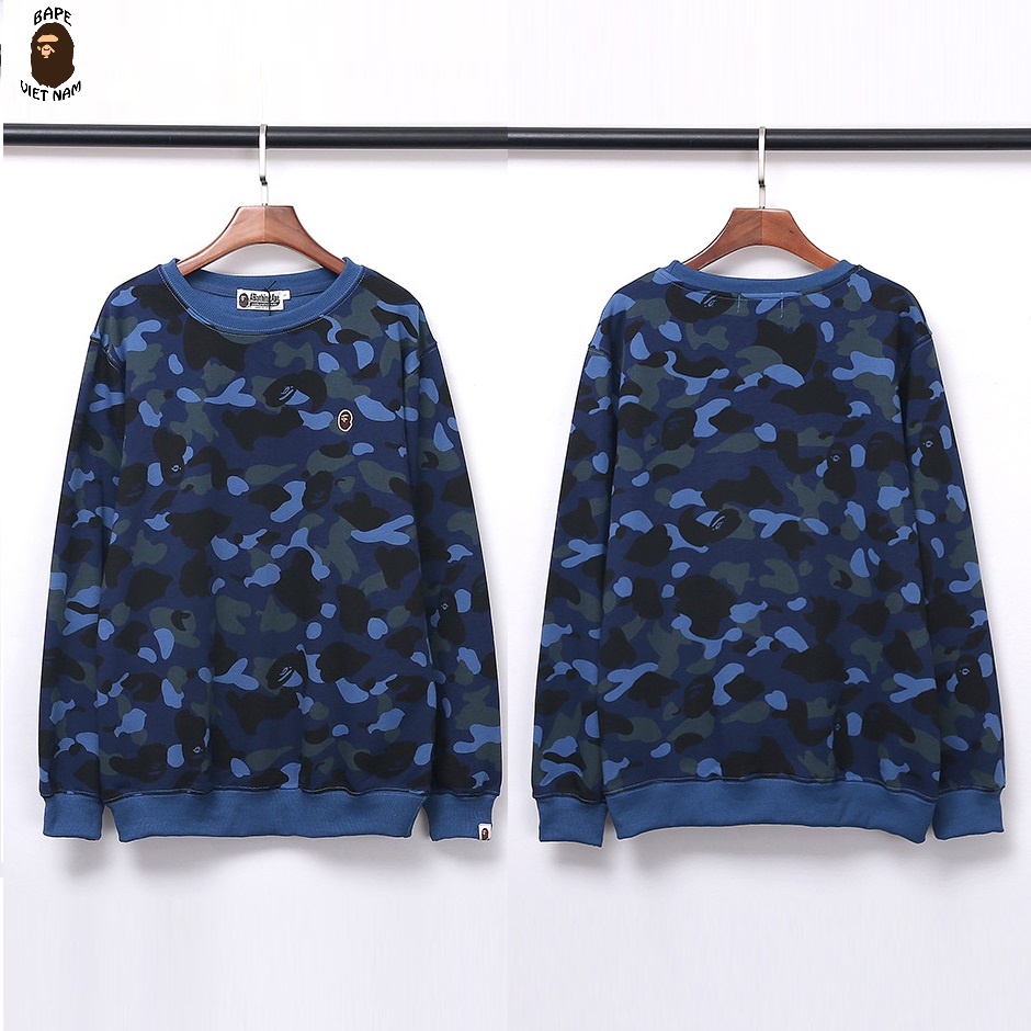 Áo Sweater A Bathing Ape Camo, Sweater Bape 4 màu Camo, Chất liệu Cotton Nỉ da cá BapeVN
