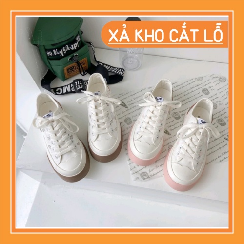 Giày Thể Thao Sneakers Nữ Đế Bằng Trẻ Trung Cá Tính Cực Xinh Xắn Thời Trang Hot Trend 2021 FREESHIP
