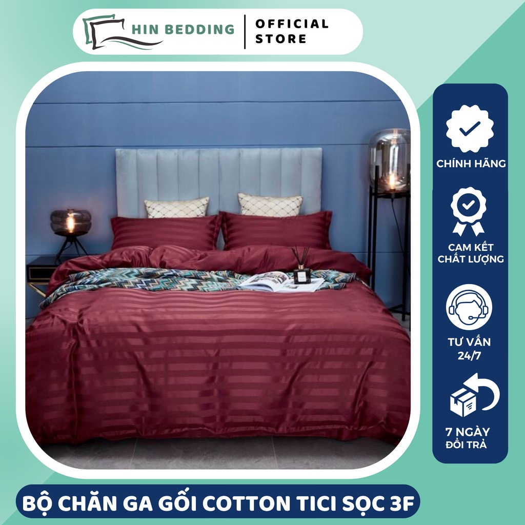 Bộ Chăn Ga Gối Cotton 3F Cao Cấp Siêu Nhiều Mẫu Mềm Mịn Chuyên Dùng Cho Khách Sạn, Bộ Chăn Ga Gối Khách Sạn