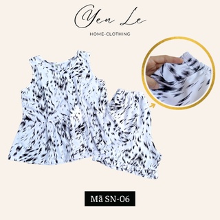 Đồ bộ lụa SÁT NÁCH + QUẦN ĐÙI Trắng mặc nhà