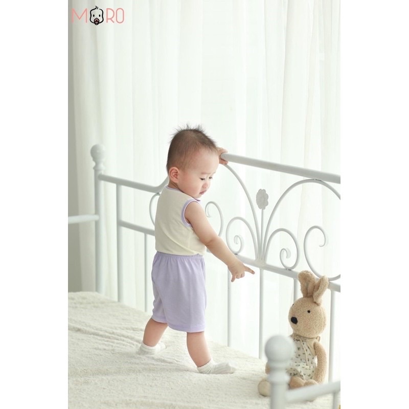 MORO chính hãng - Bộ ba lỗ vải gỗ sồi Modal MRM002