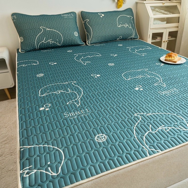 CHIẾU ĐIỀU HOÀ CÁ HEO XANH ĐẬM GỒM 2 GỐI + 1 CHIẾU CỦA NHÀ ANHDUONG BEDDING