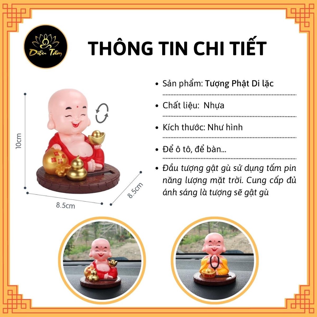 Tượng phật di lặc, tượng di lặc gật đầu là tượng phong thủy dùng để trang tri xe hơi ô tô, đồ thờ cúng Diệu Tâm