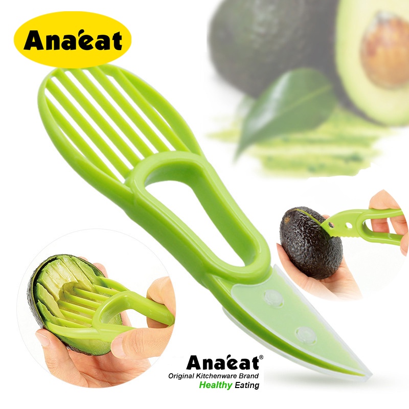 Dụng Cụ Gọt Vỏ Trái Cây ANAEAT Thiết Kế 3 Trong 1 Bằng Nhựa Dùng Nạo Bơ Tiện Dụng Cho Nhà Bếp
