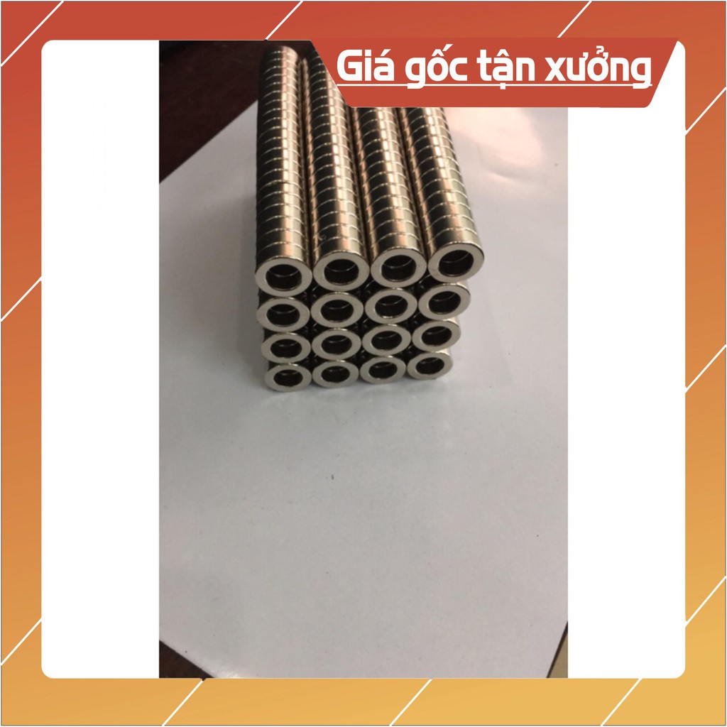 [Xả Kho] Nam châm viên 15*5 lỗ 9mm, loại nam châm trắng đất hiếm có lỗ bắt vít
