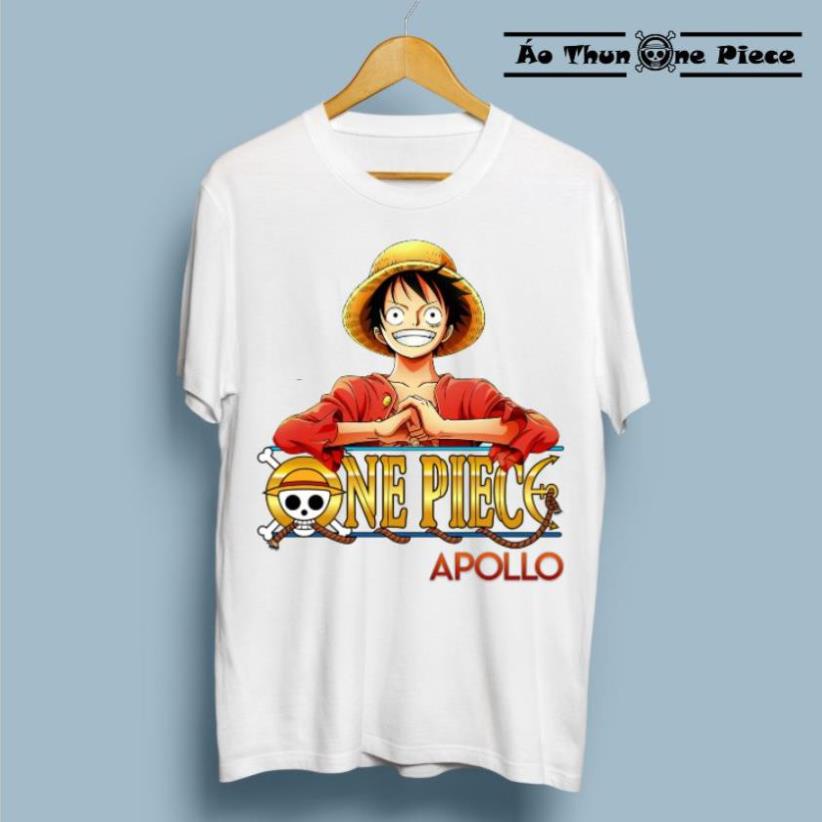 ⚡️FREESHIP⚡️Áo Thun In Hình Luffy One Piece kèm Logo áo trắng Giá Rẻ "Cực Ngầu" - Áo Thun One Piece