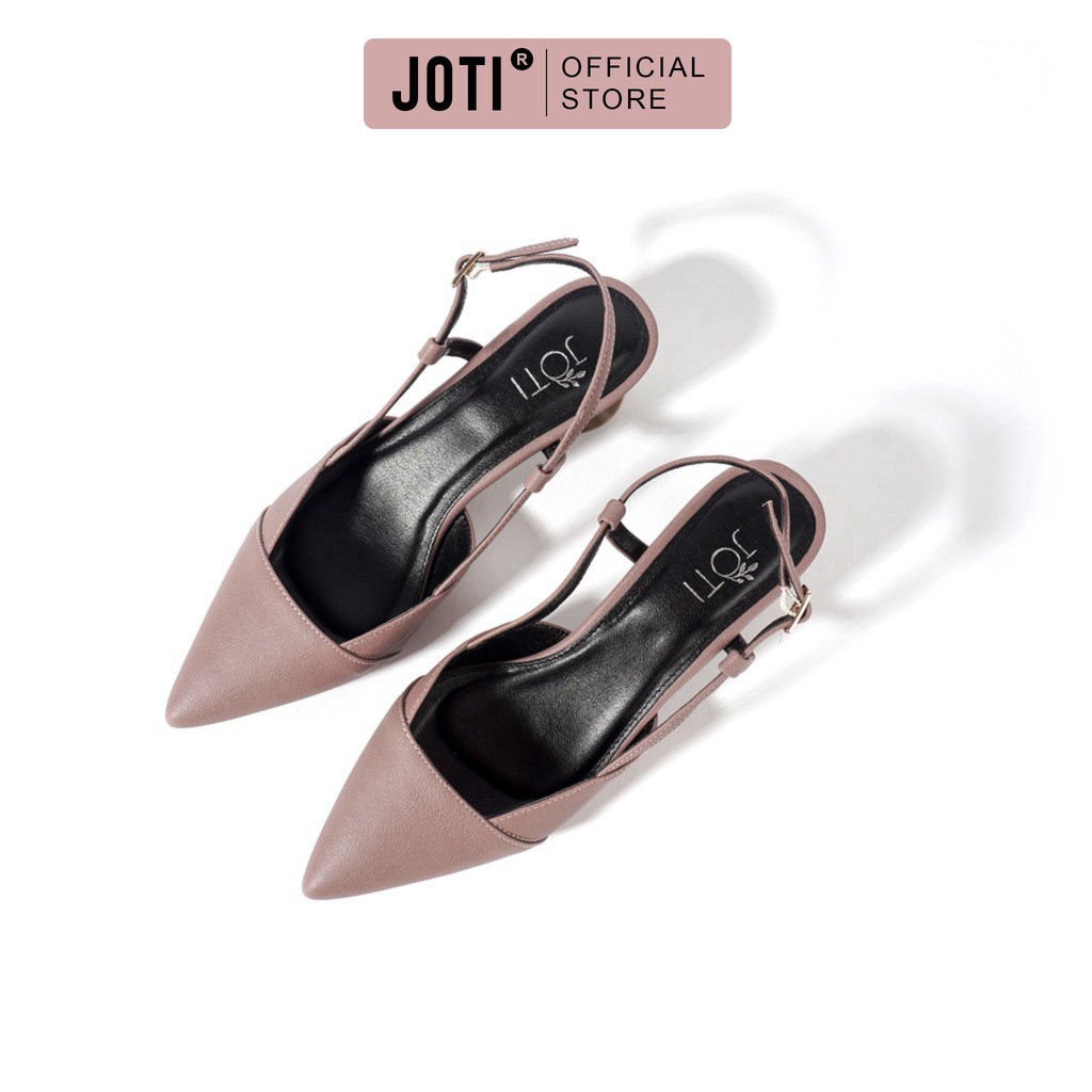 Giày Cao Gót Nữ JOTI Cherisa 3262VN4 - Mũi Nhọn Hở Gót Đế Trụ Cao 5cm Da Mờ - Mang Công Sở Dự Tiệc