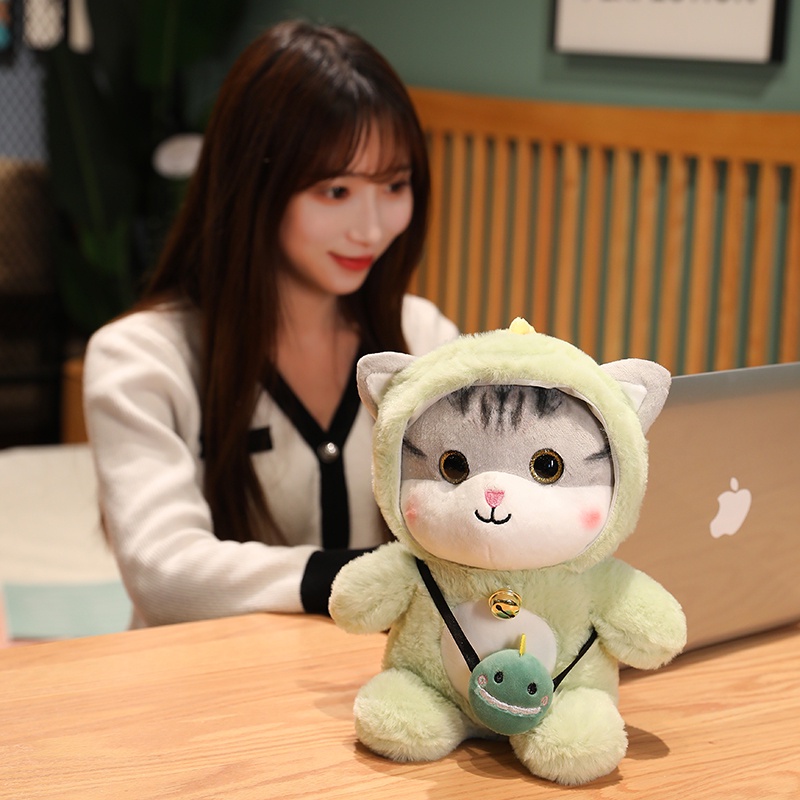 Đồ chơi nhồi bông Hình Mèo Dễ Thương Làm Quà Tặng Giáng Sinh