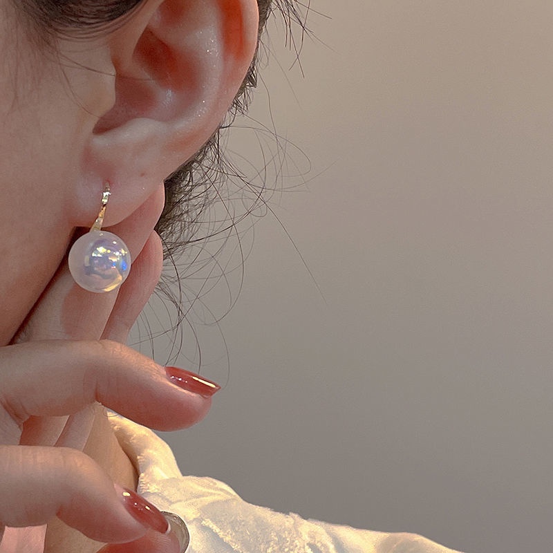 Bông Tai Mạ Bạc 925 Đính Ngọc Trai Nhân Tạo Sang Trọng Cho Nữ