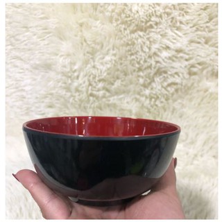 Bát Phíp nhựa ăn cơm hai màu đỏ đen