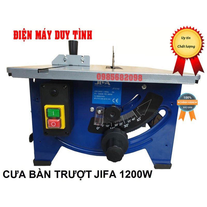 Máy cưa bàn trượt chính hãng JIFA 1200W điều chỉnh góc nghiêng lưỡi cắt