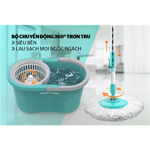 BỘ LAU NHÀ XOAY 360 ĐỘ HAPPY TIME KH-CL330PB