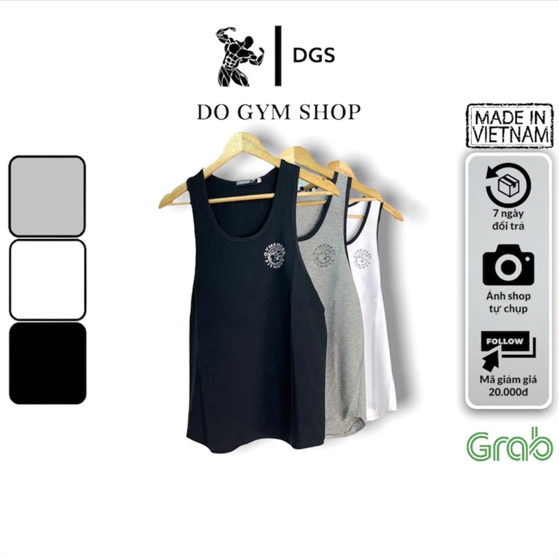 Combo 3 áo thun ba lỗ DO GYM SHOP Áo ba lỗ mặc nhà tập tạ