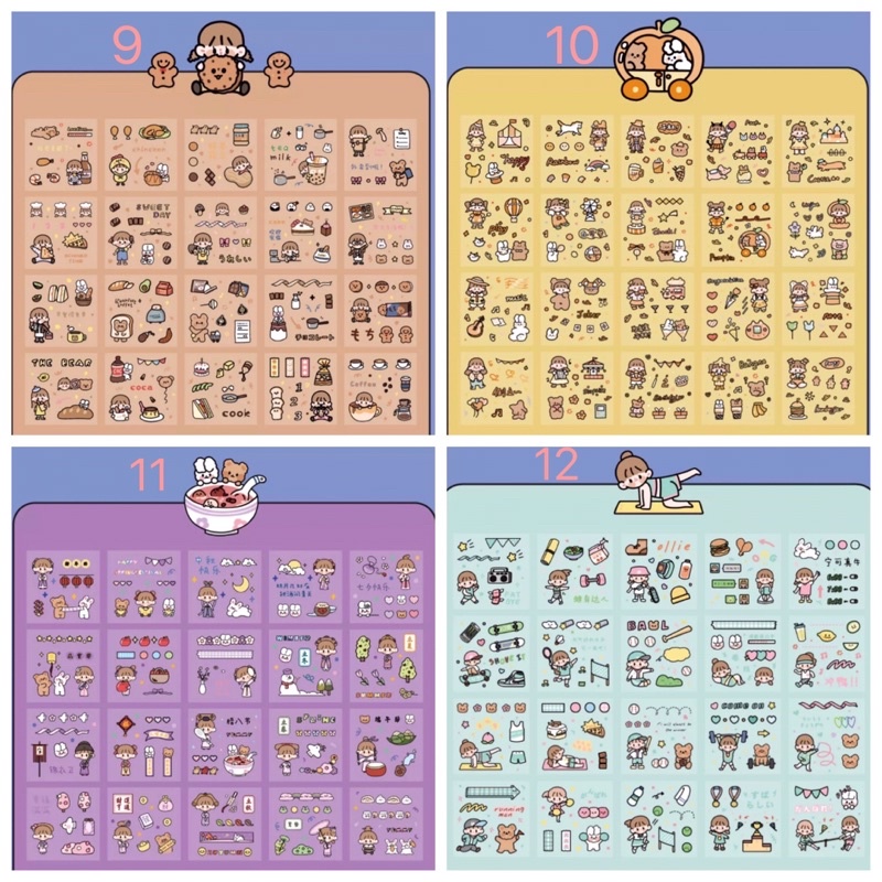 Hộp 240 tờ sticker nhiều chủ đề