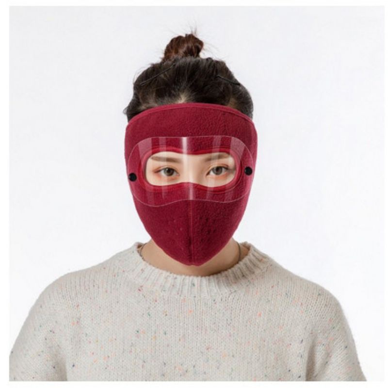 Khẩu trang vải ninja lót nỉ kèm kính chắn gió mưa bụi tiện lợi, chống giọt bắn | BigBuy360 - bigbuy360.vn