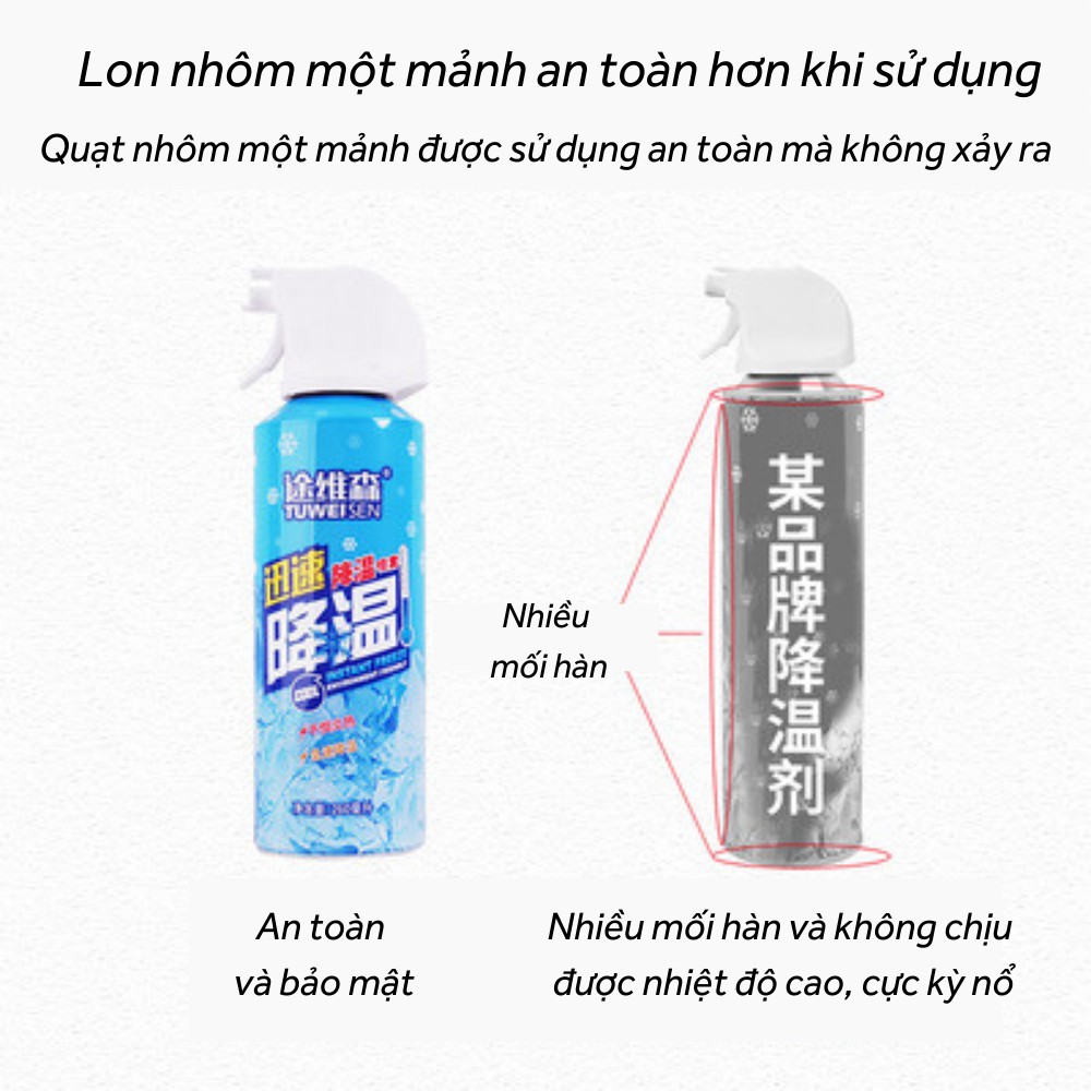 Bình xịt lạnh siêu tốc xịt làm lạnh ô tô tức thì chống nóng hè TIME HOME