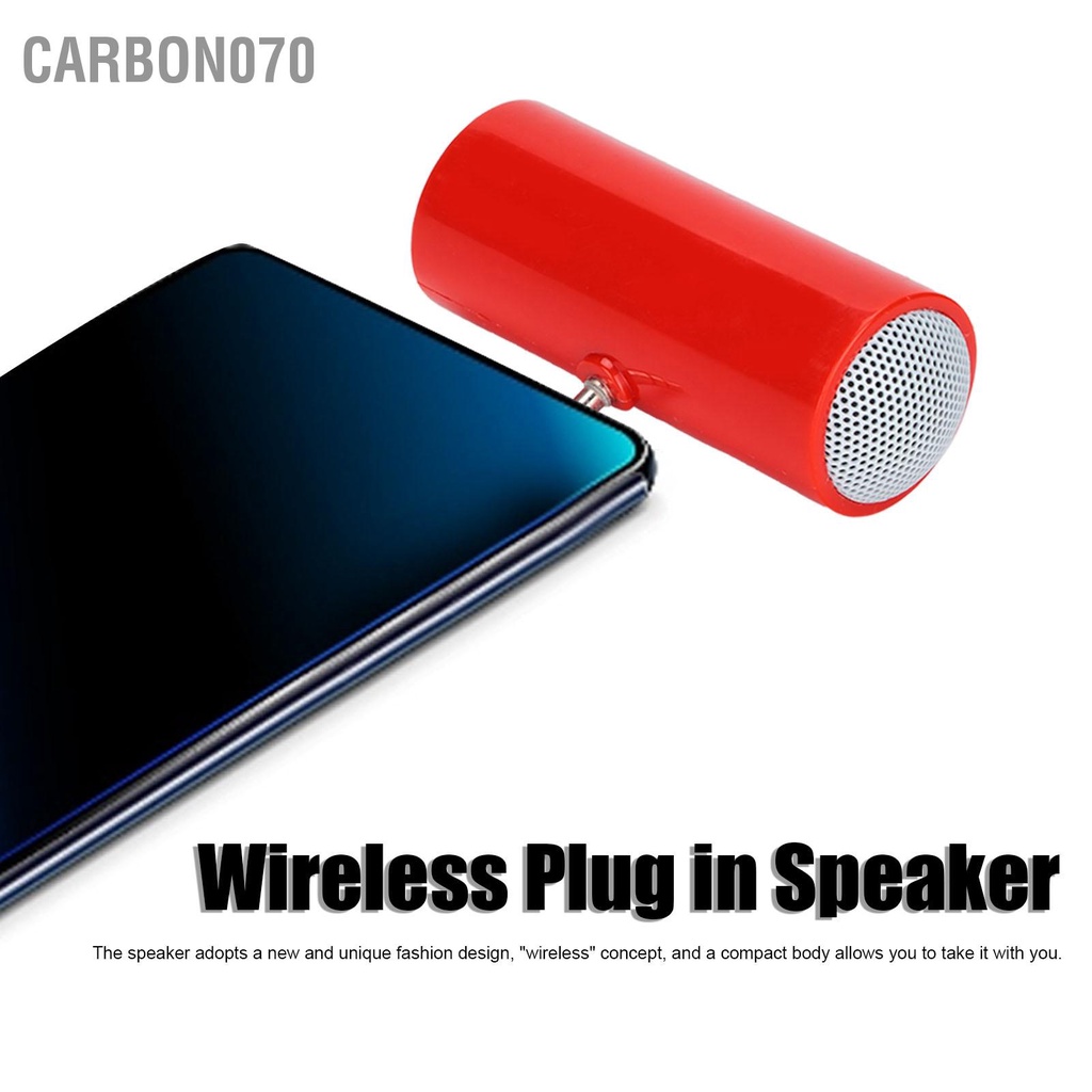 Carbon070 Giắc cắm 3 5 mm Loa mini Stereo không dây Di động Cắm vào cho Điện thoại và Máy tính bảng