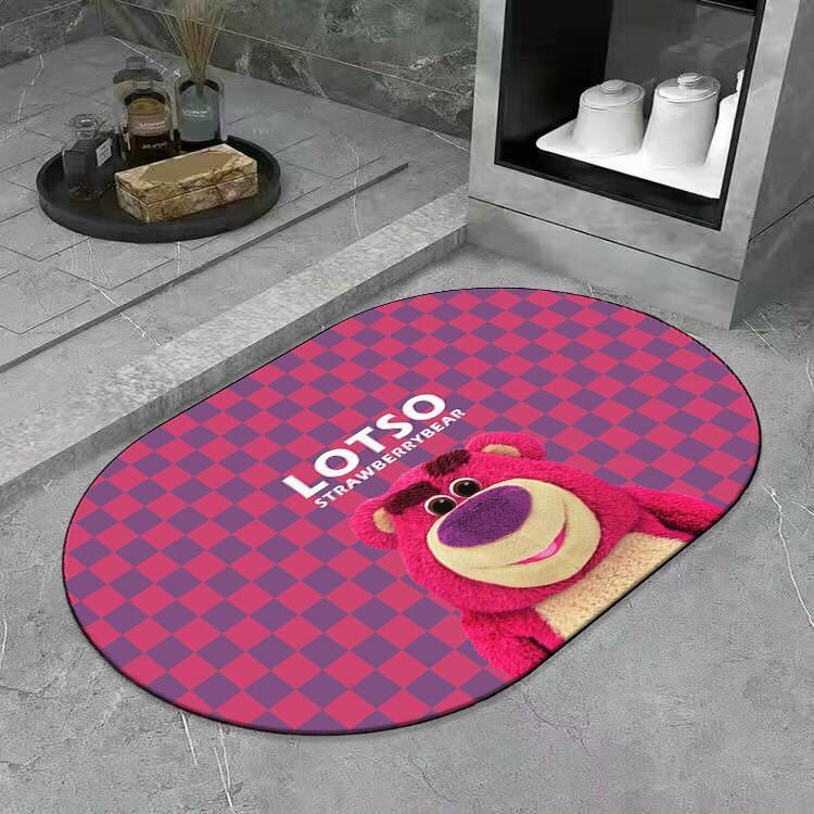 Thảm lau chân thấm nước chống trượt nhà tắm nhà bếp gấu LOTUS đế cao su