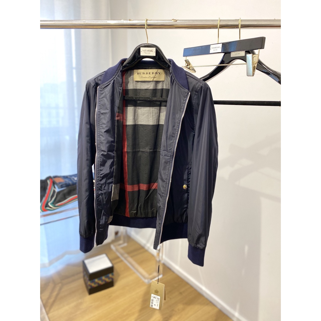 Áo khoác nam da thật cao cấp Burberry BBR nam tính và trẻ trung