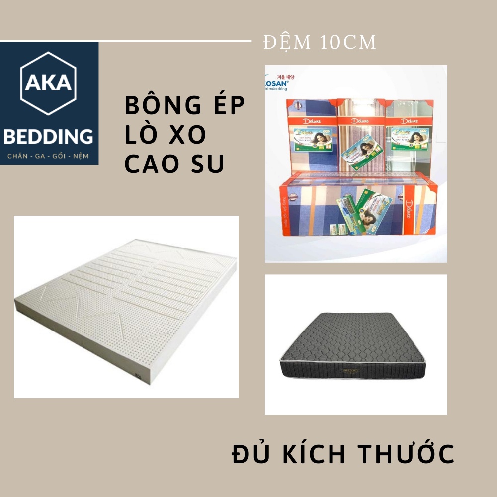 Đệm bông ép tinh khiết VIKOSAN, LÒ XO, CAO SU đủ kích thước