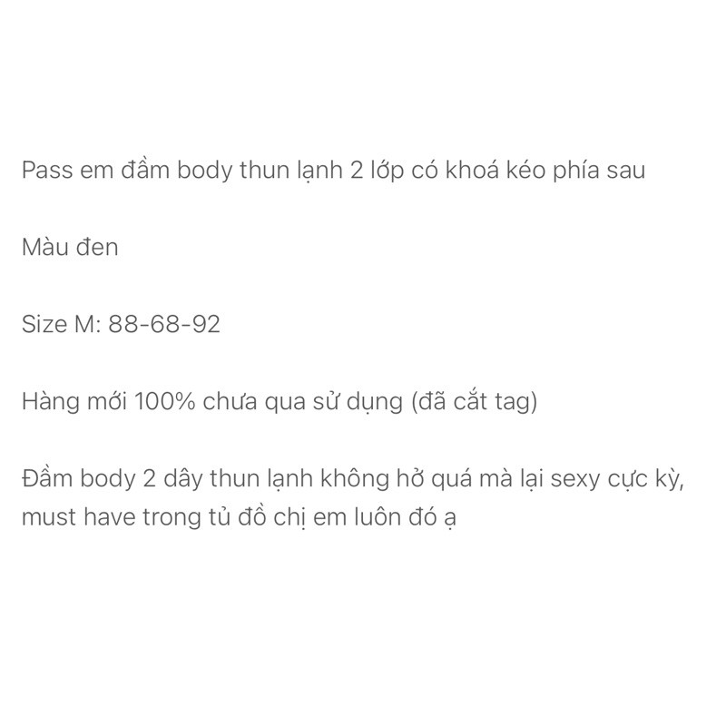 PASS ĐẦM BODY 2 DÂY