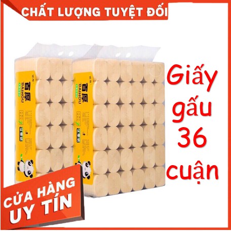 Giấy vệ sinh gấu trúc 36 CUỘN-GIẤY ĐỦ CÂN không chất tẩy trắng