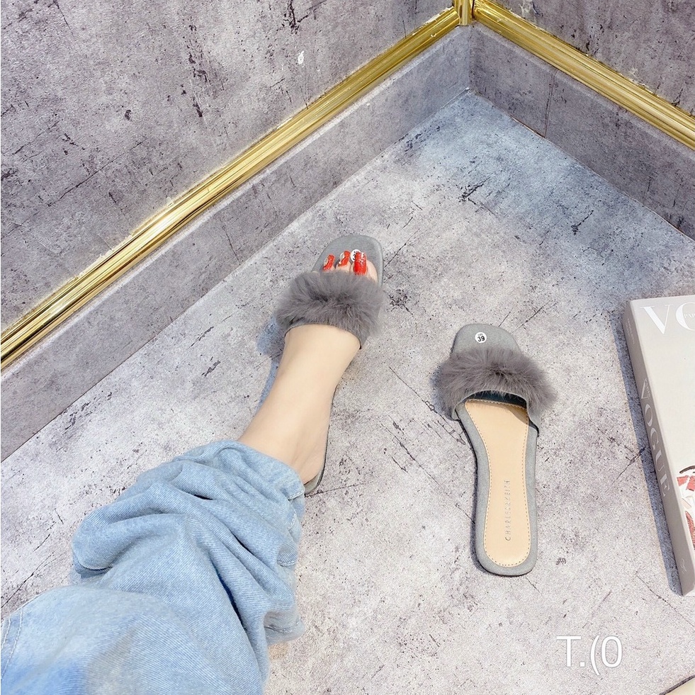 Dép lông quai ngang nữ thời trang shop sẵn đủ size 36-39, dép kiểu nữ thời trang