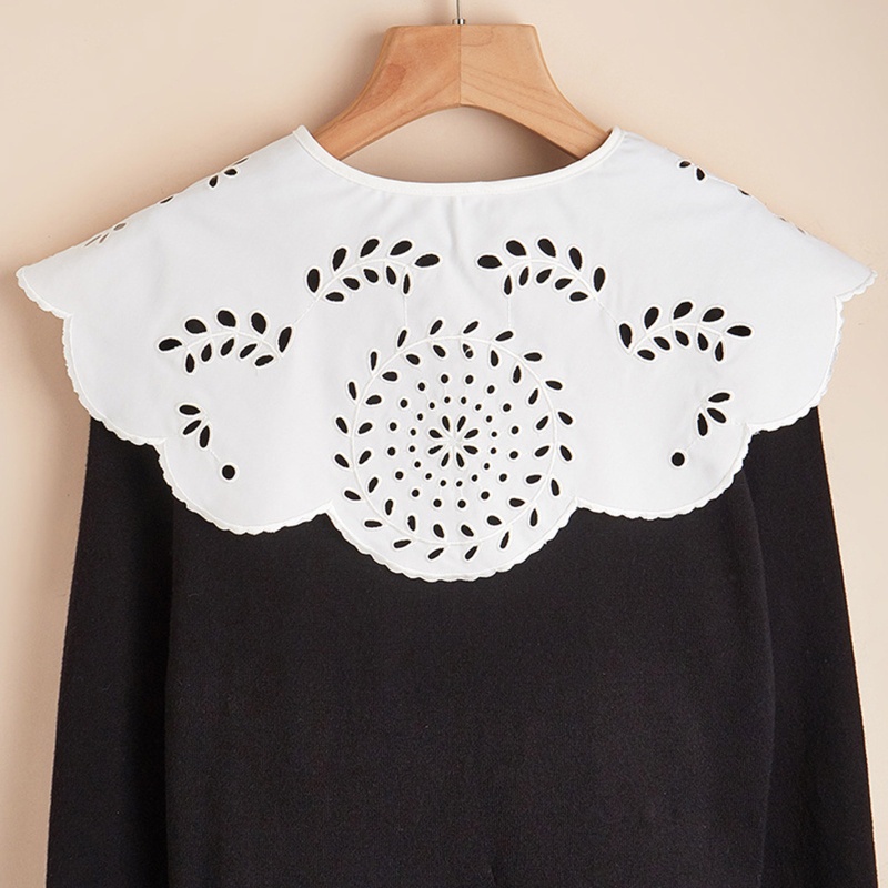 Khăn Choàng Cổ Có Thể Tháo Rời Thêu Họa Tiết Hoa Lá Xinh Xắn Cho Nữ