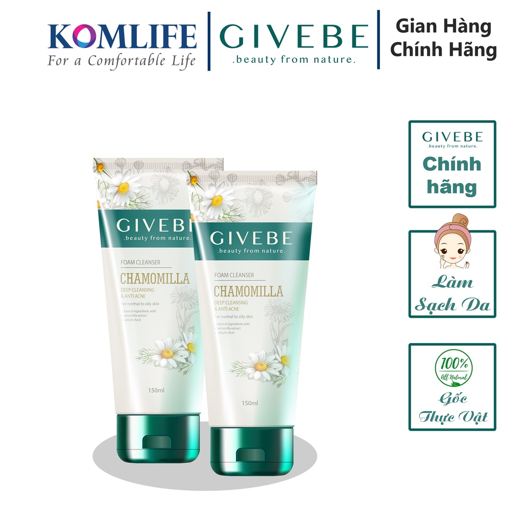 Sữa rửa mặt GIVEBE 150ml cấp ẩm ngăn mụn giảm nếp nhăn