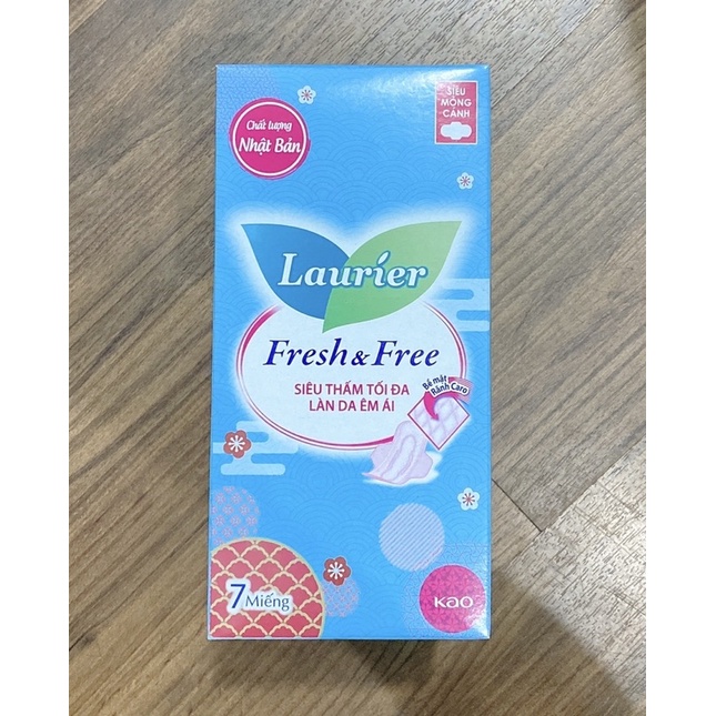 [Tặng 3M đêm] Băng vệ sinh Laurier Fresh&amp;Free ban ngày siêu mỏng cánh 20 miếng