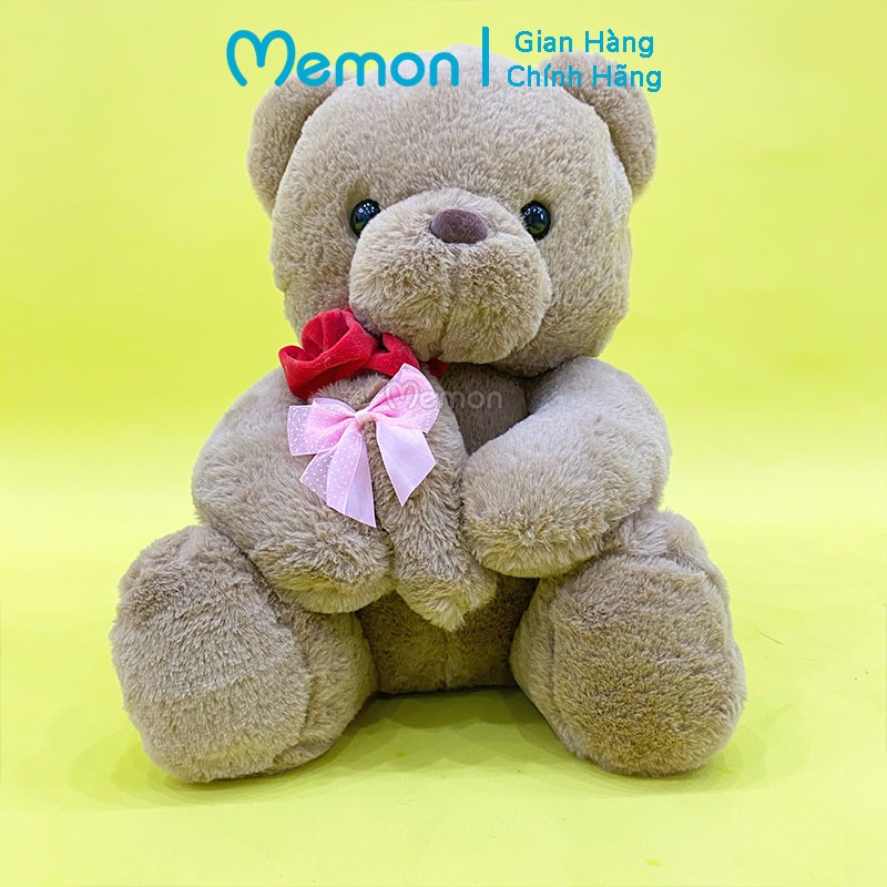 [Mã LIFEMALL2505 giảm 10% đơn 250K] Gấu Bông Teddy Ôm Hoa Dễ Thương Cao Cấp Memon