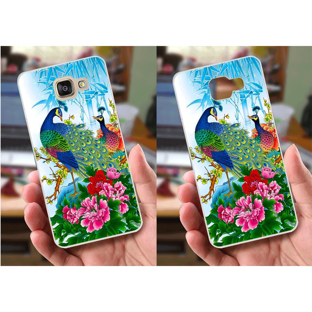 Ốp lưng Samsung A5 (2016) (dẻo viền trắng trong) - Hình Chim Công, Cá Chép, Cò