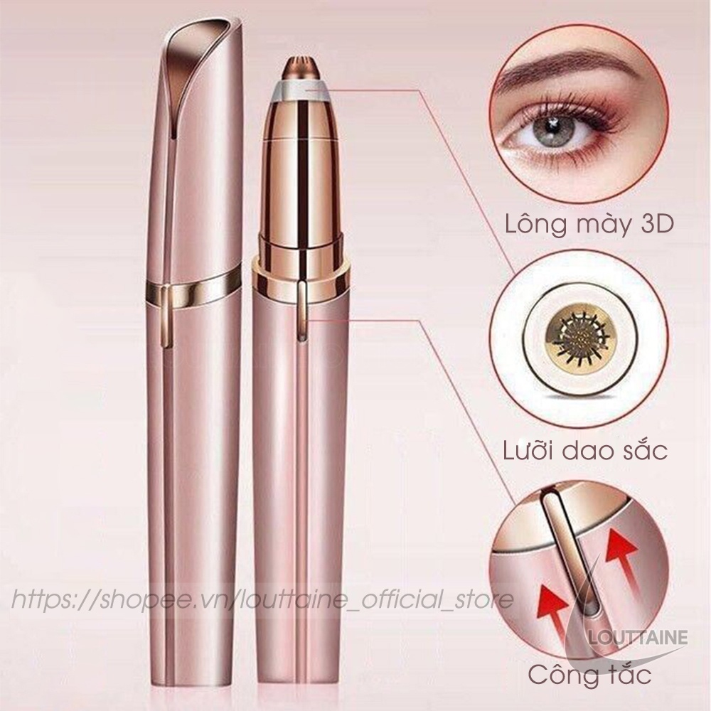 Máy tỉa lông mày Flawless Brows Bút tỉa lông mày cao cấp sạc điện điện có đèn rọi