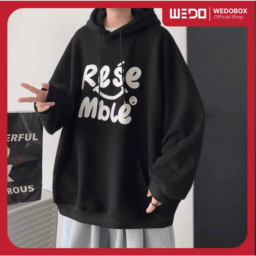 Áo Hoodie Unisex RESE Kiểu Chui Đầu Vải Nỉ PE Siêu Mềm Phối Nón Rộng Ulzzang Học Sinh Cá Tính Hot Trend Mới