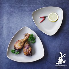 Dĩa Tam Giác Sâu 9 Nâu Nhựa Melamine Đài Loan - Hot