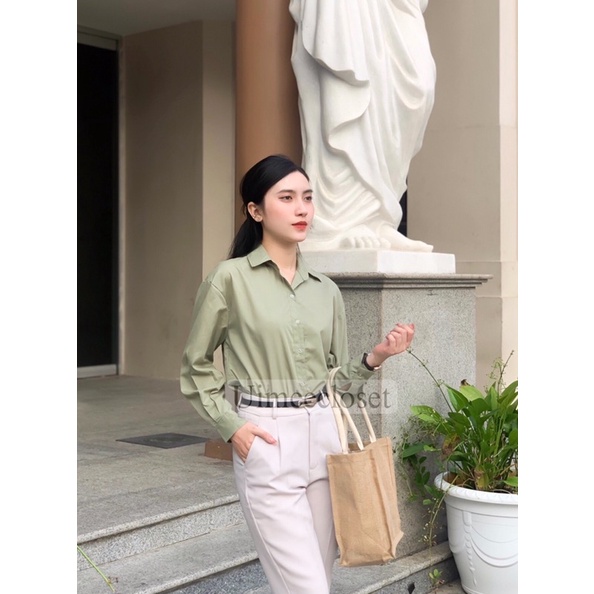 Áo kiểu tay phồng Hàn Quốc Uimee closet chất liệu kate dày dặn freesize