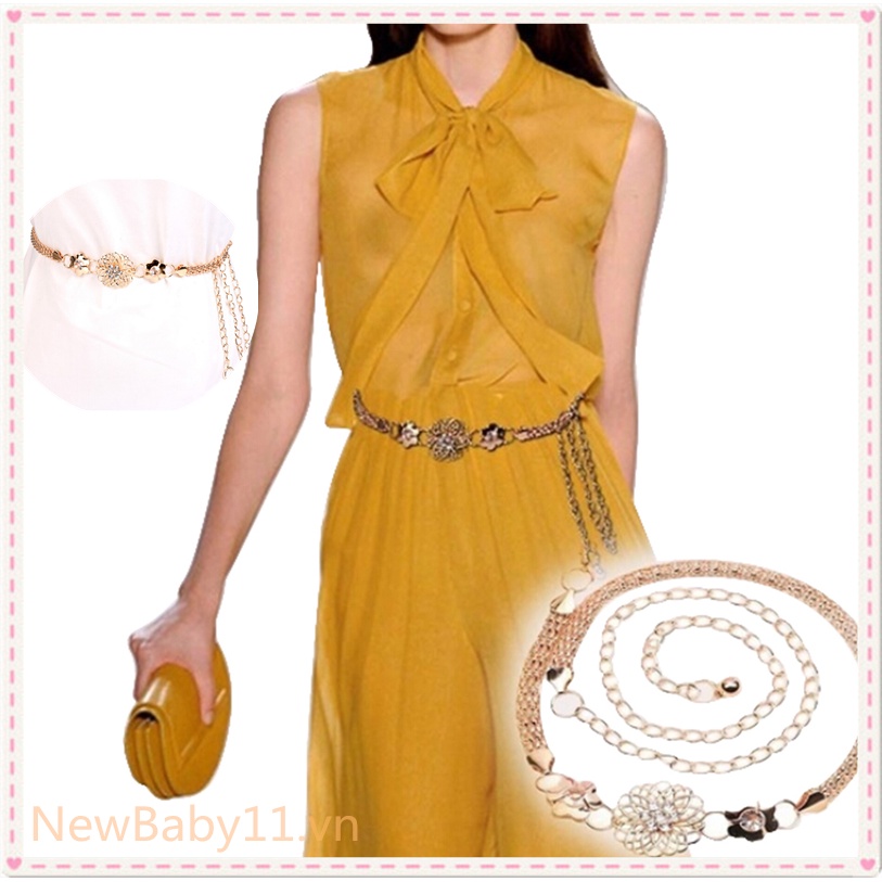 Thắt lưng dây xích bằng kim loại thanh lịch thời trang