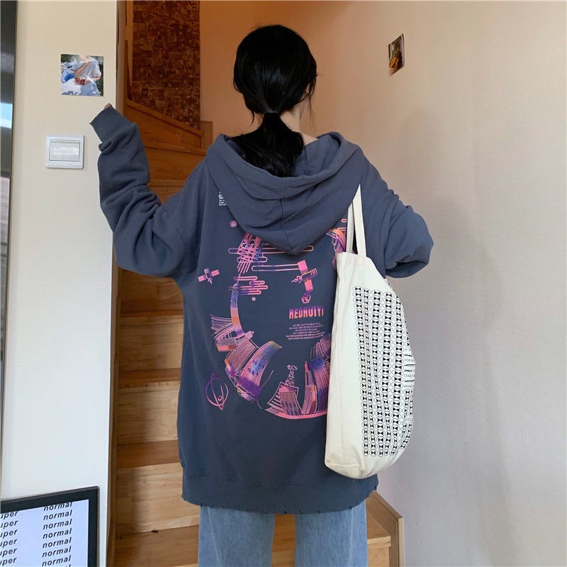 Áo Hoodie Dáng Rộng Chất Liệu Cotton Mỏng Thời Trang Xuân Thu Cho Nữ | BigBuy360 - bigbuy360.vn
