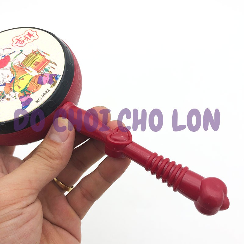 Đồ chơi trống lắc cầm tay họa tiết dân gian bằng nhựa 9922A