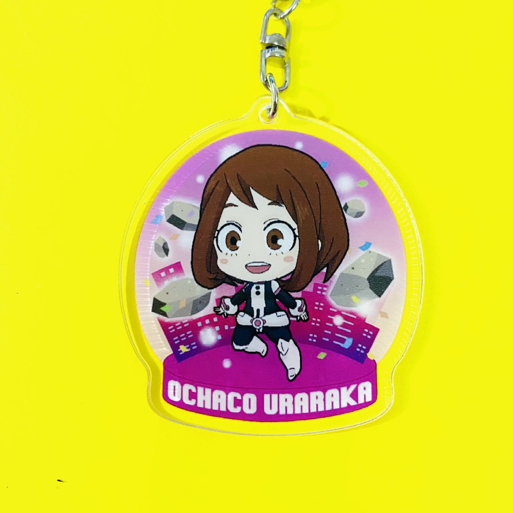 ( Mica trong acrylic ) Móc khóa in hình Boku no Hero Academia HỌC VIỆN ANH HÙNG ver Quả Cầu anime chibi xinh xắn