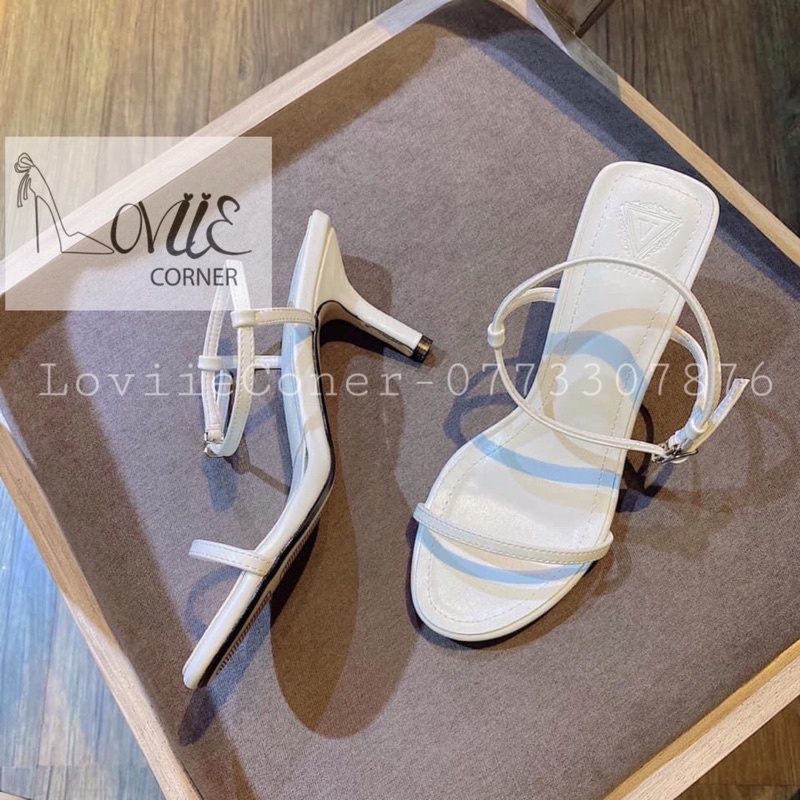 [Mã SKAMFSW175 giảm 10K đơn 50K] GIÀY CAO GÓT LOVIIECORNER 7 PHÂN - SANDAL NỮ GÓT NHỌN DÂY MẢNH CÔNG SỞ 7CM G201024