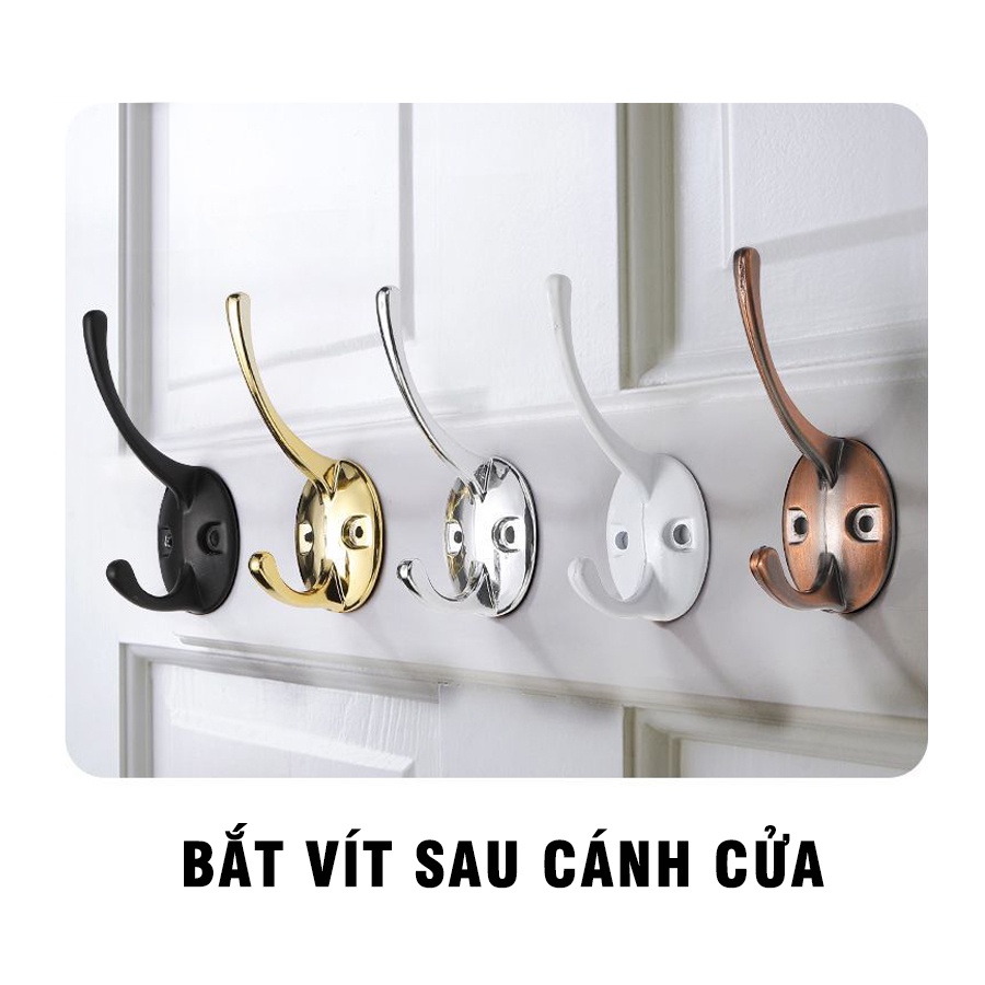 Móc treo quần áo hợp kim nhôm móc treo đồ treo tường có kèm ốc vít