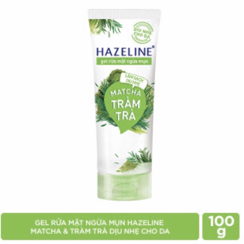 Sữa rửa mặt Hazelime matcha và tràm trà ngừa mụn dịu nhẹ cho da 50-100g