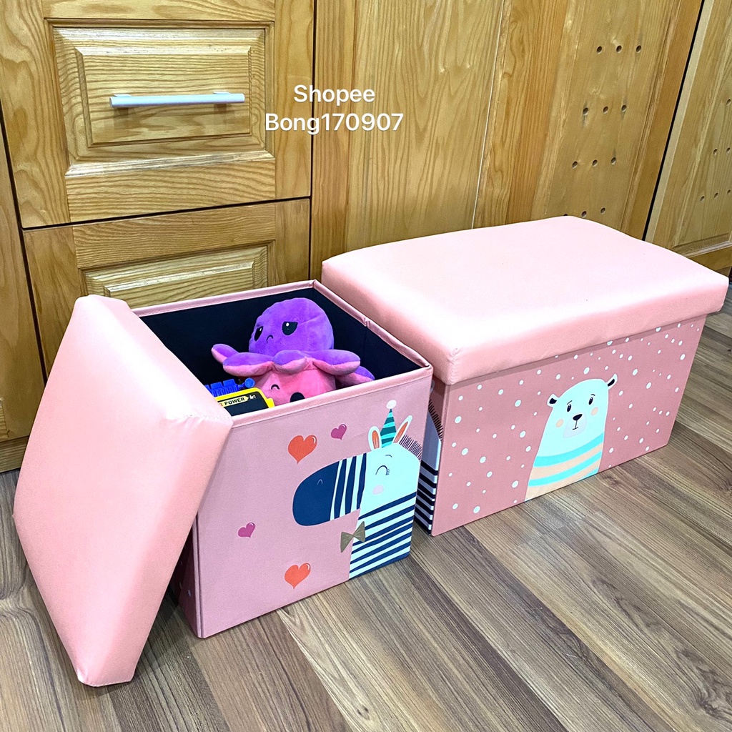 Bộ 2 ghế sofa trẻ em kiêm hộp đựng đồ so cute chất vải oxfort 600d cứng cáp họa tiết kỹ thuật số