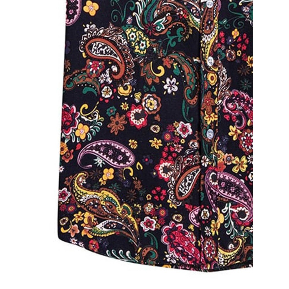 Áo sơ mi nam tay ngắn họa tiết BOHO PAISLEY LD02 - [LUSSUO] - vải mát, không nhăn, form suông, sơ mi thiết kế