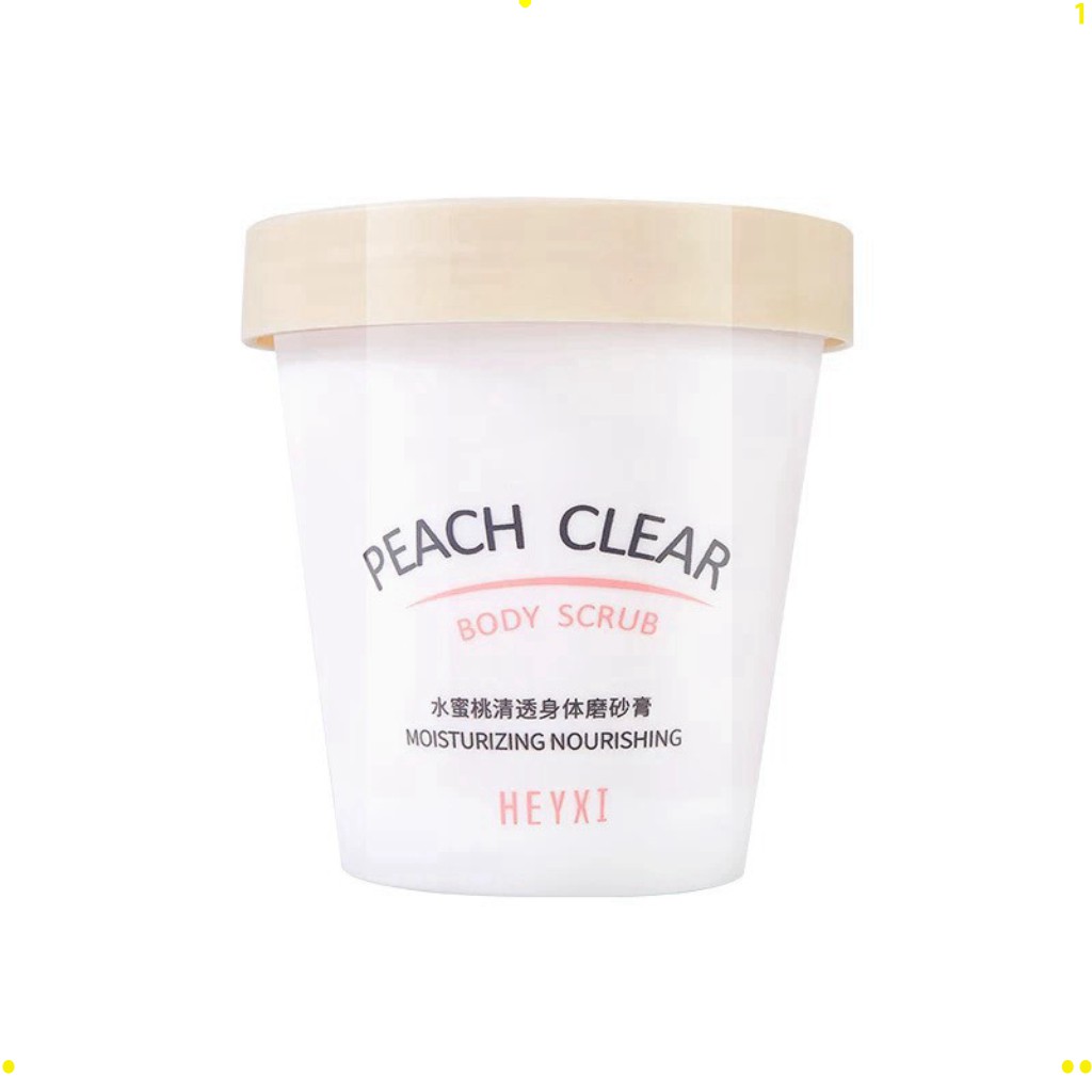 Tẩy da chết toàn thân đào HEYXI Peach Clear, tẩy tế bào chết body đào, kem thải độc tố da, xe khít lỗ chân lông HOT