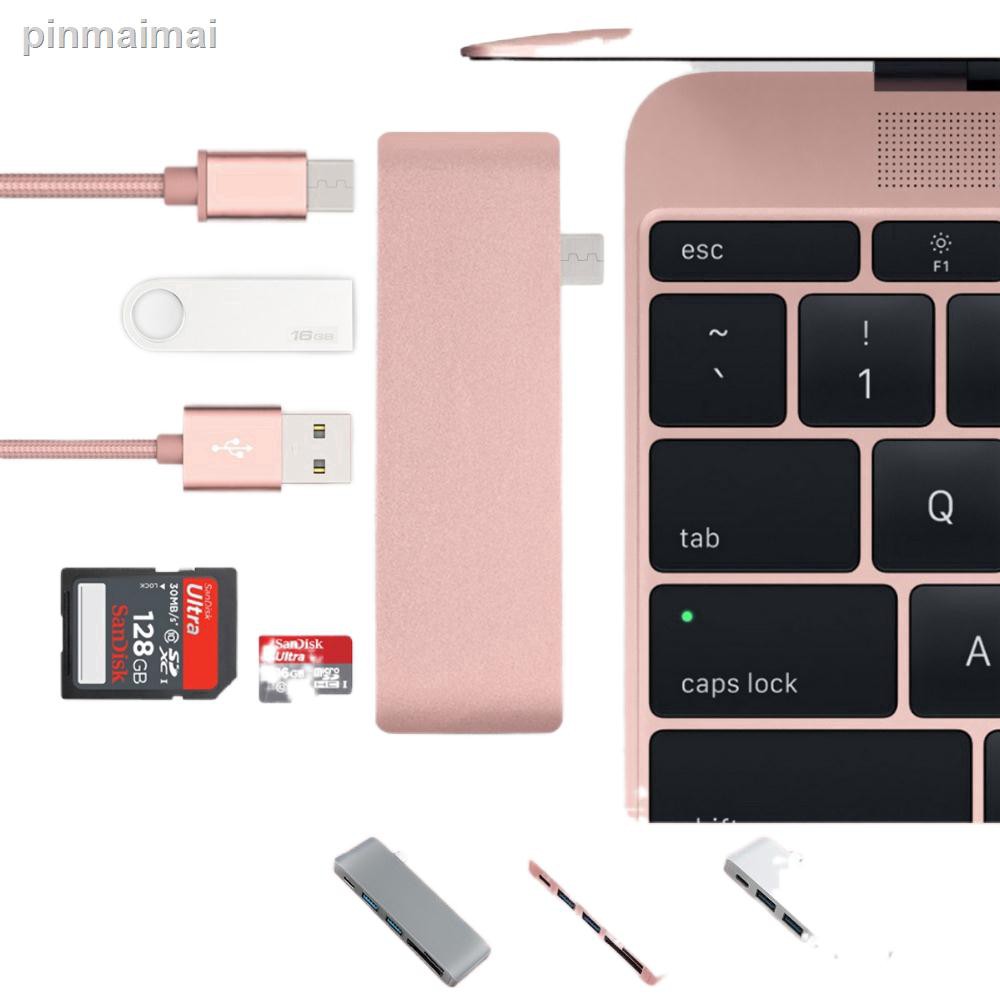 Đầu Đọc Thẻ Nhớ 5 Trong 1 Usb-C Với 2 Cổng Usb 3.0 Micro Sd Type-C Cho Macbook Pro Air A1932 / A2179 2020