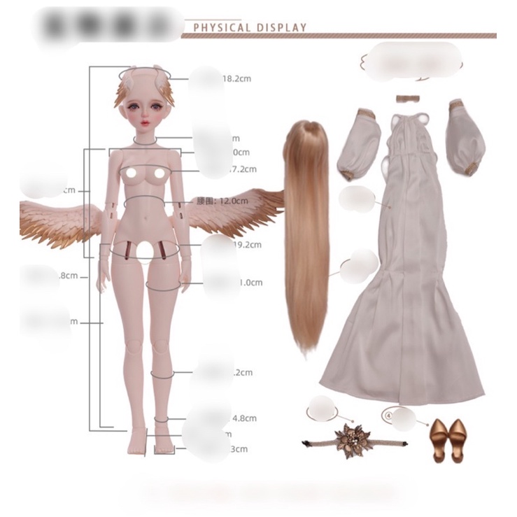 Búp bê BJD 1/4 thiên sứ xinh đẹp