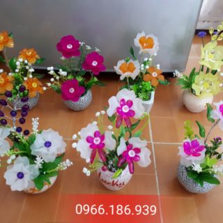 Combo thành phẩm hoa pha lê đá
